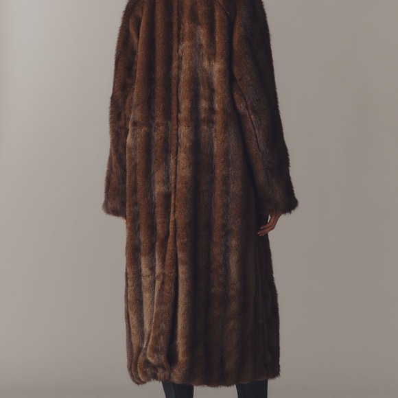 Anthropologie Maeve faux fur long coat - Picture 5 of 6